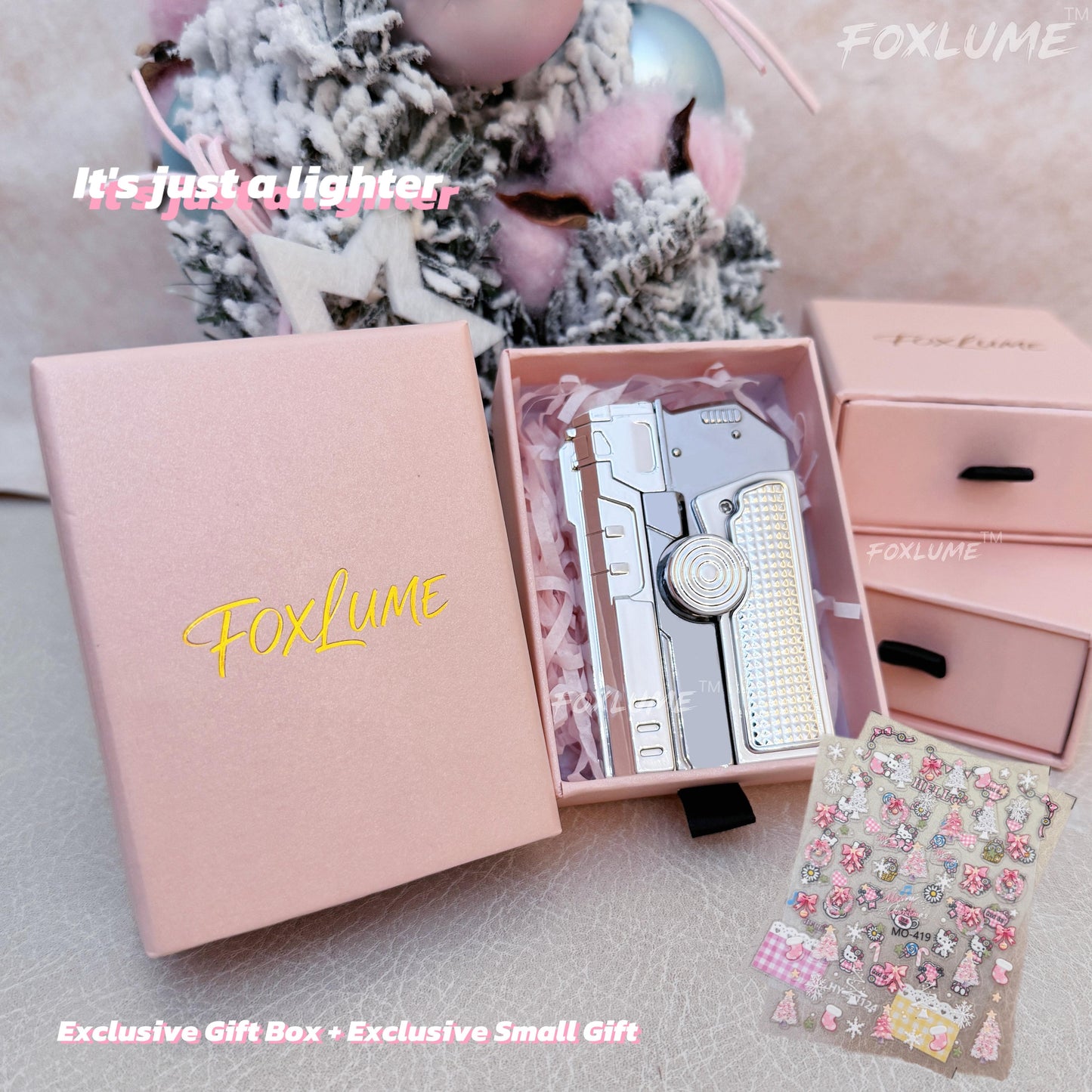 [Foxlume] Ladies's  Fingertip Gyroscope Butane Lighter [Without Butane] Metallic Texture, Elegant Gifts
