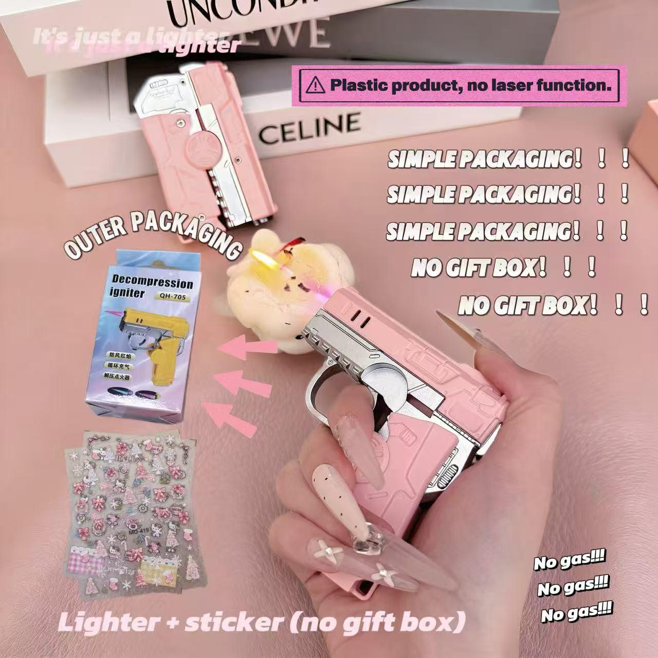 Elegant Fidget Lighter: Foldable Windproof Flame with Gyroscope for Stress Relief