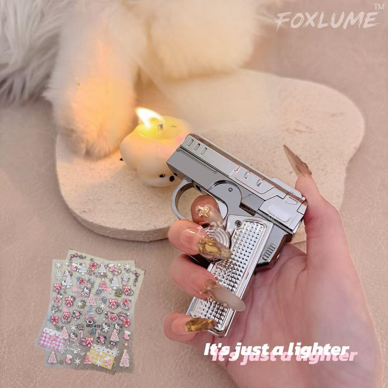 [Foxlume] Ladies's  Fingertip Gyroscope Butane Lighter [Without Butane] Metallic Texture, Elegant Gifts