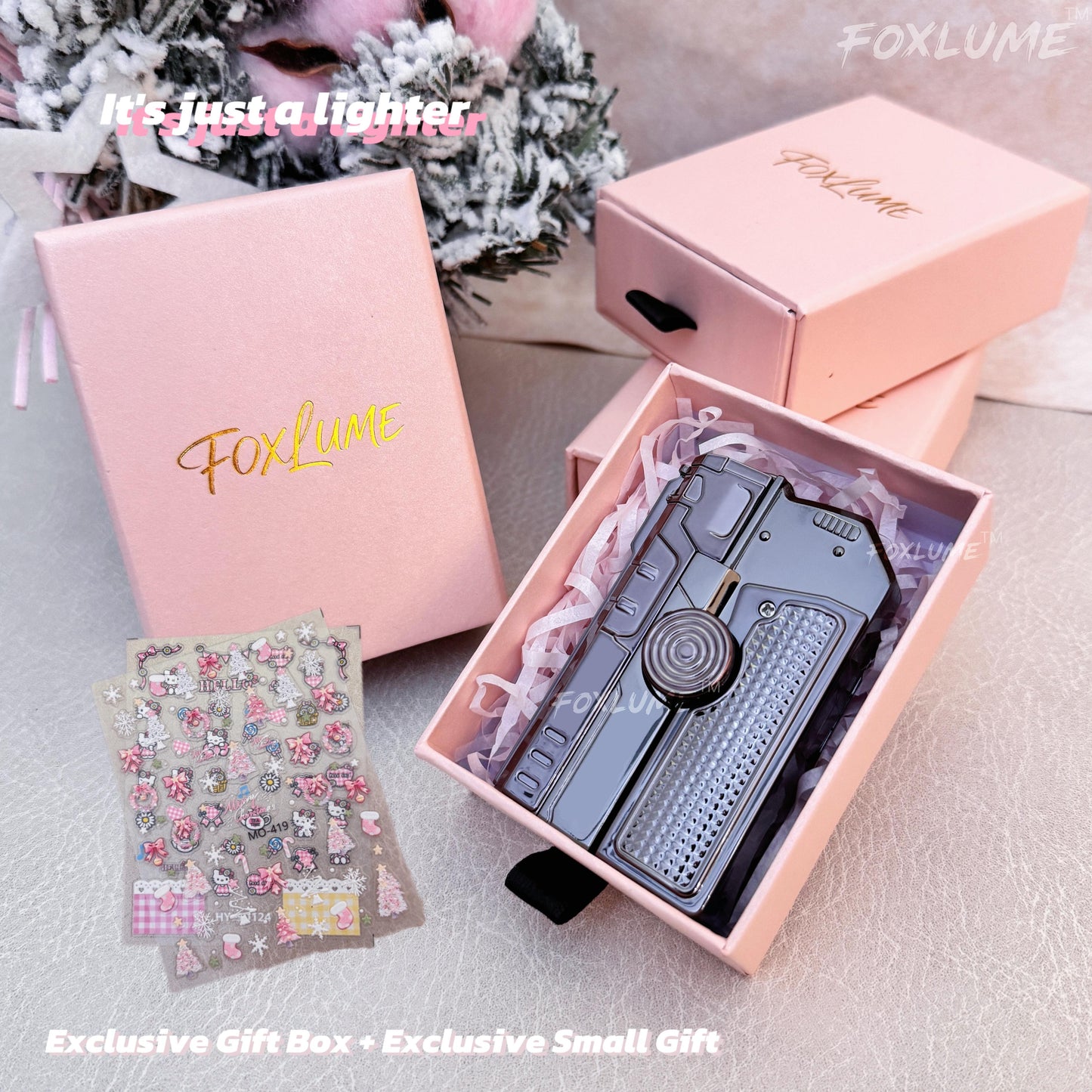 [Foxlume] Ladies's  Fingertip Gyroscope Butane Lighter [Without Butane] Metallic Texture, Elegant Gifts