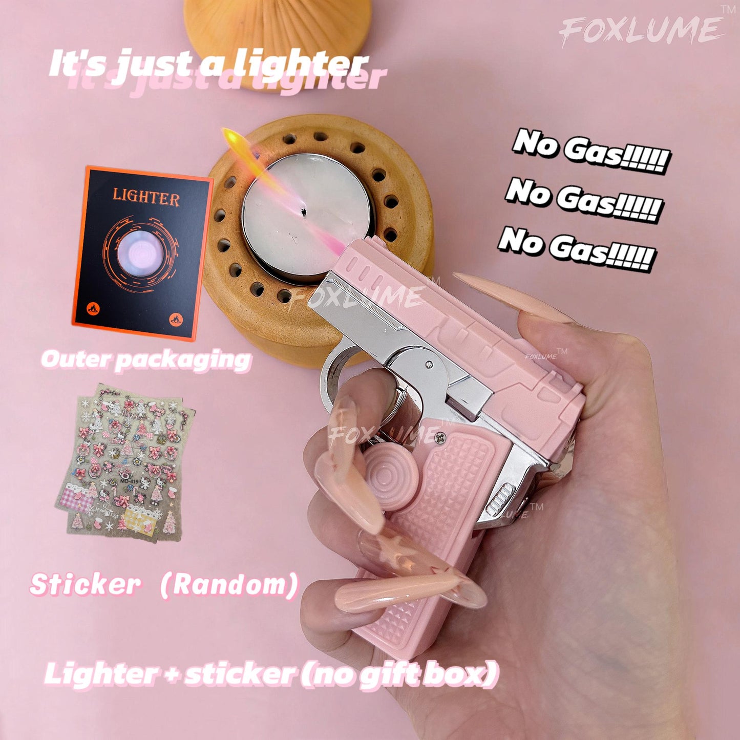 Elegant Fidget Lighter: Foldable Windproof Flame with Gyroscope for Stress Relief