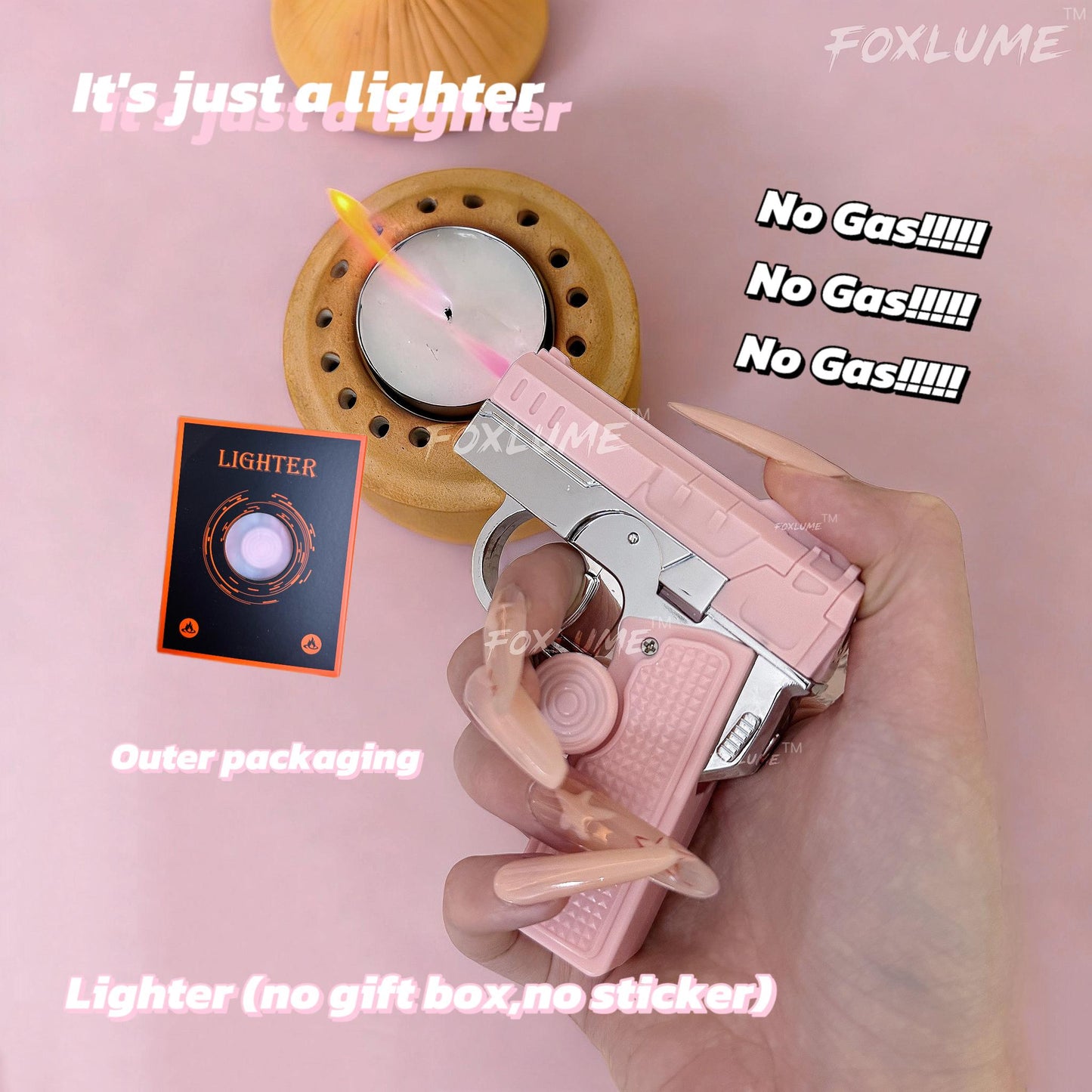 Elegant Fidget Lighter: Foldable Windproof Flame with Gyroscope for Stress Relief