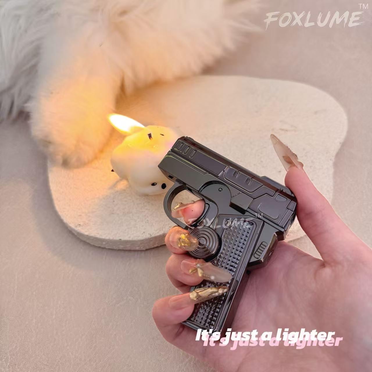 [Foxlume] Ladies's  Fingertip Gyroscope Butane Lighter [Without Butane] Metallic Texture, Elegant Gifts